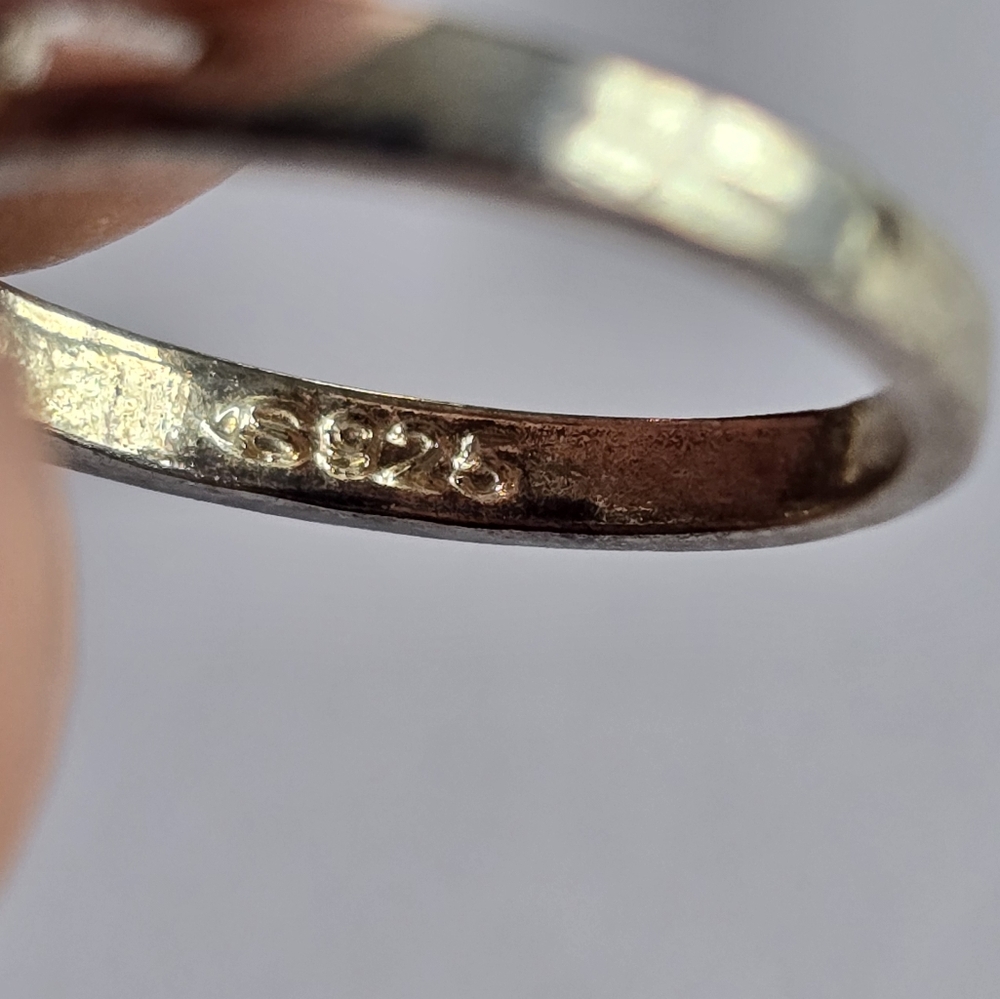 Blue gem ring silver tone size 5.75 5 3/4 classic elegant dainty - Picture 6 of 12